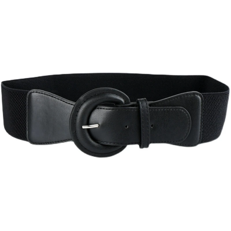 Nuevos cinturones elásticos negros para vestido, fajas con hebilla ancha a la moda para suéter, falda decorativa, abrigo, sello de cintura delgada para niñas