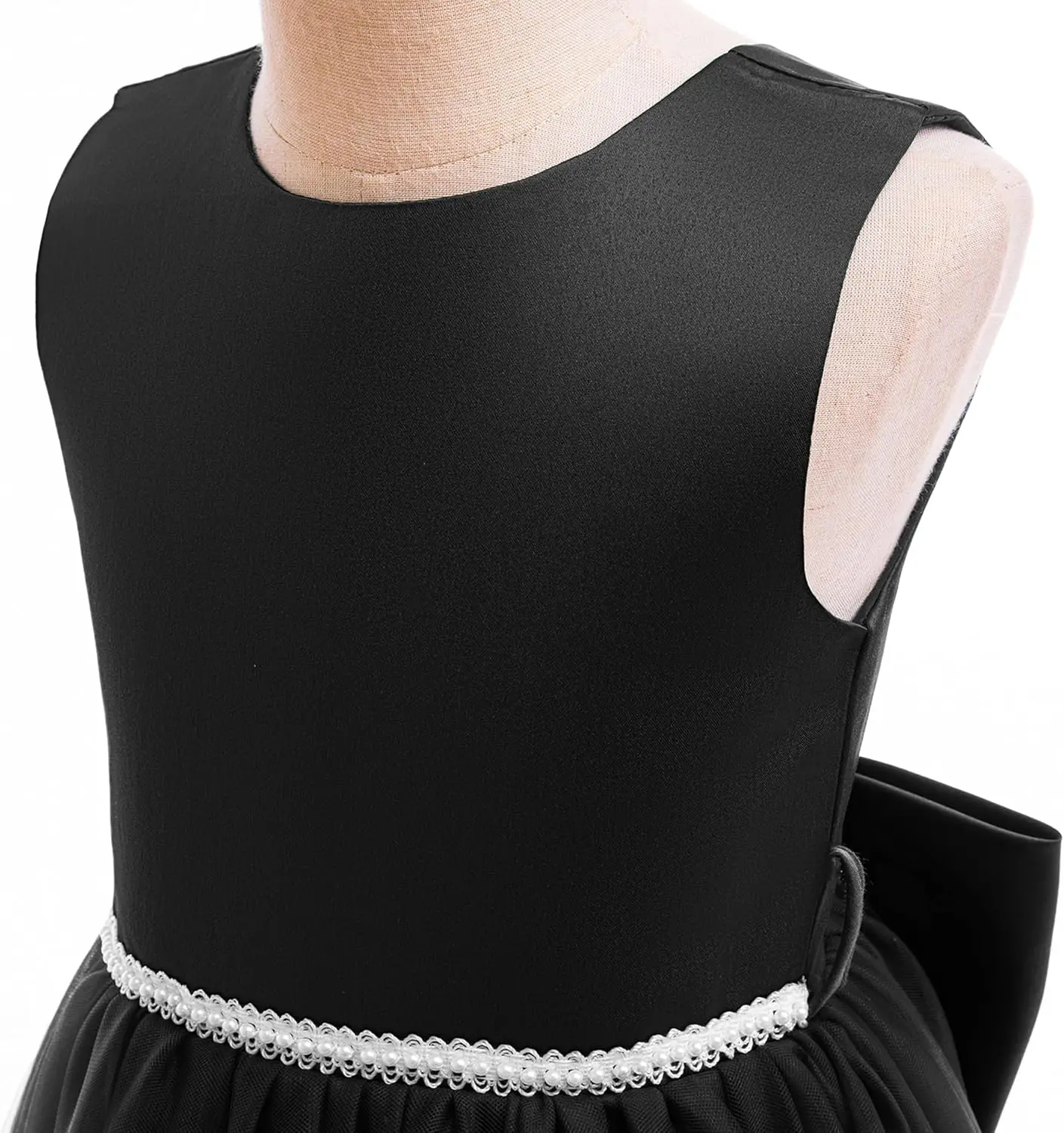 فستان وصيفة العروس من الساتان للفتيات على شكل زهرة على شكل حرف V مفتوح الظهر طويل على شكل حرف A فساتين حفلات الزفاف فستان حفلة الأميرة