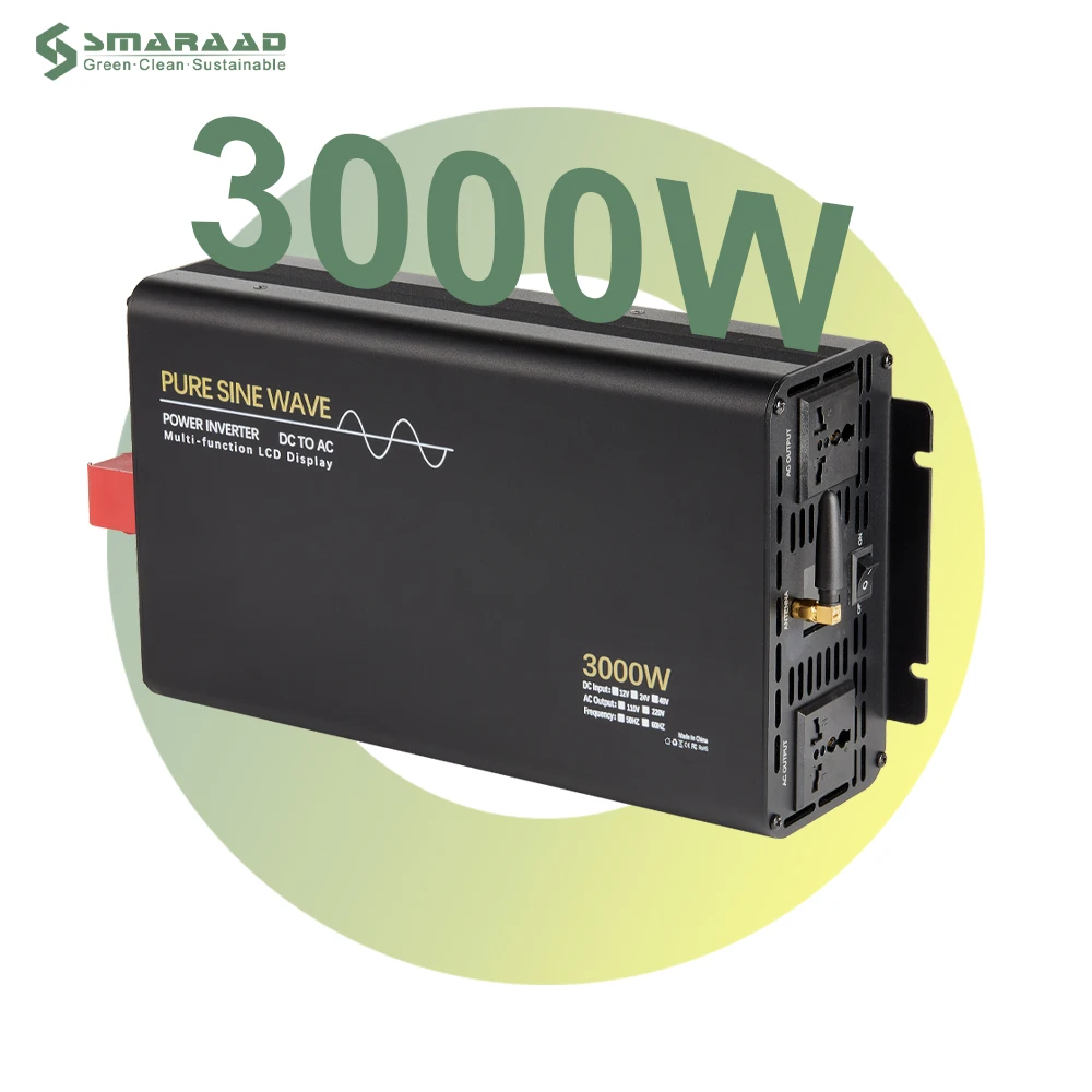 

SMARAAD 3000 Вт инвертор чистой синусоиды от сети постоянного тока 12 В 24 В 48 В в переменный ток 220 В 110 В один выход инвертор солнечной батареи 3 кВт
