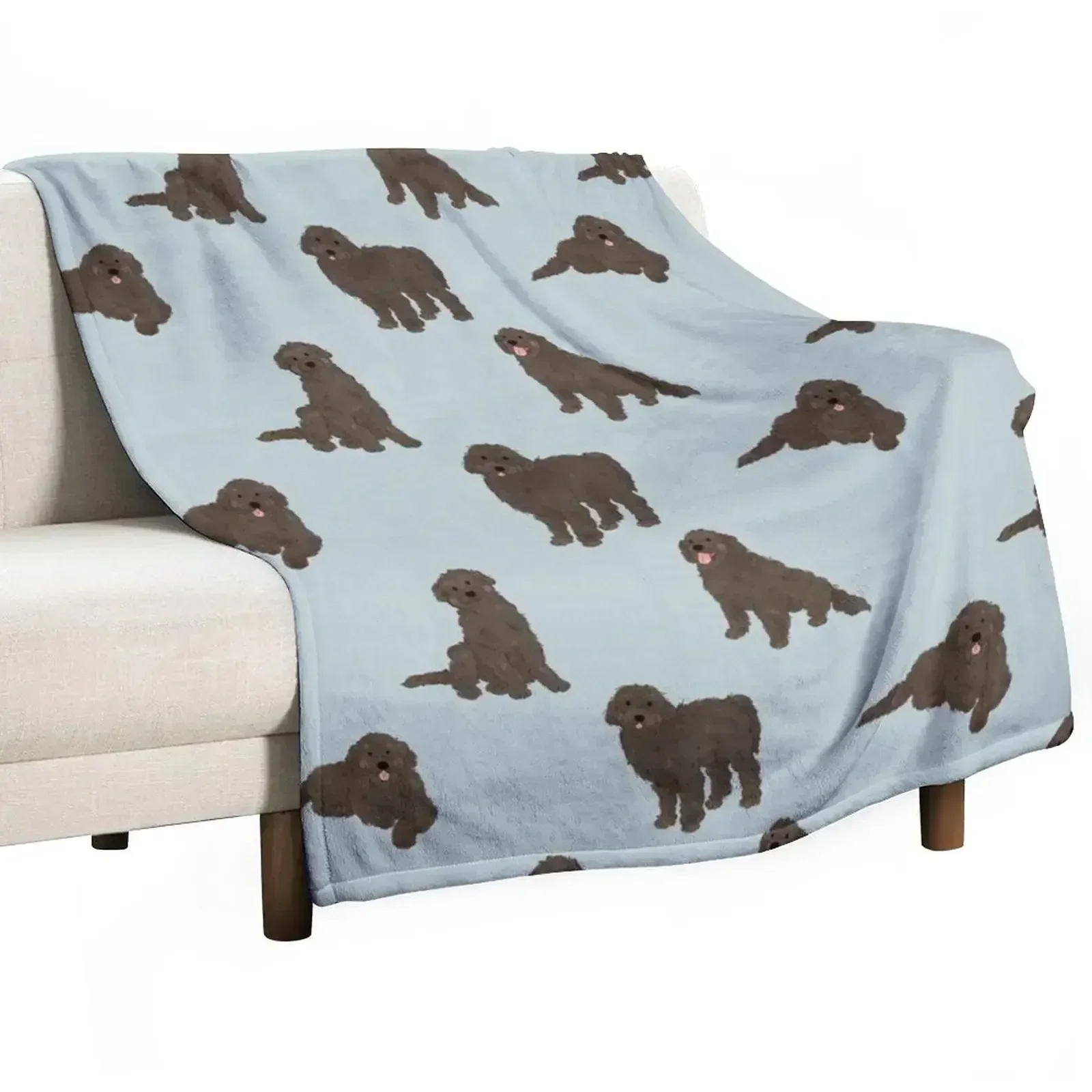 Labradoodle Black Doodle Dog Throw Blanket Hairy for sofa Blankets