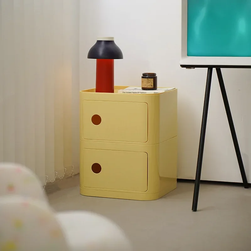 Modern simple and creative small storage locker rack household extremely narrow cream style bedroom flat replacement bedside