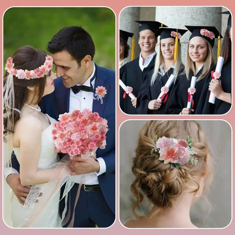 36Pcs/Bag Silk Flower Heads Fake Rose Daisy for Home Decoration Wedding Decor Garland Supplies Artificial Craft Flower Wreath - view 5
