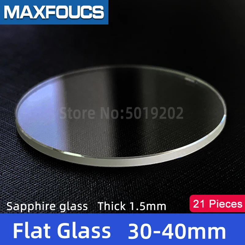 

21pcs Sapphire Crystals 30mm-40mm Flat 1.5mm Thick Round 31.5mm 32mm 33mm 35.5mm 36mm 39.5mm Watch Glass Replacement Spare Parts