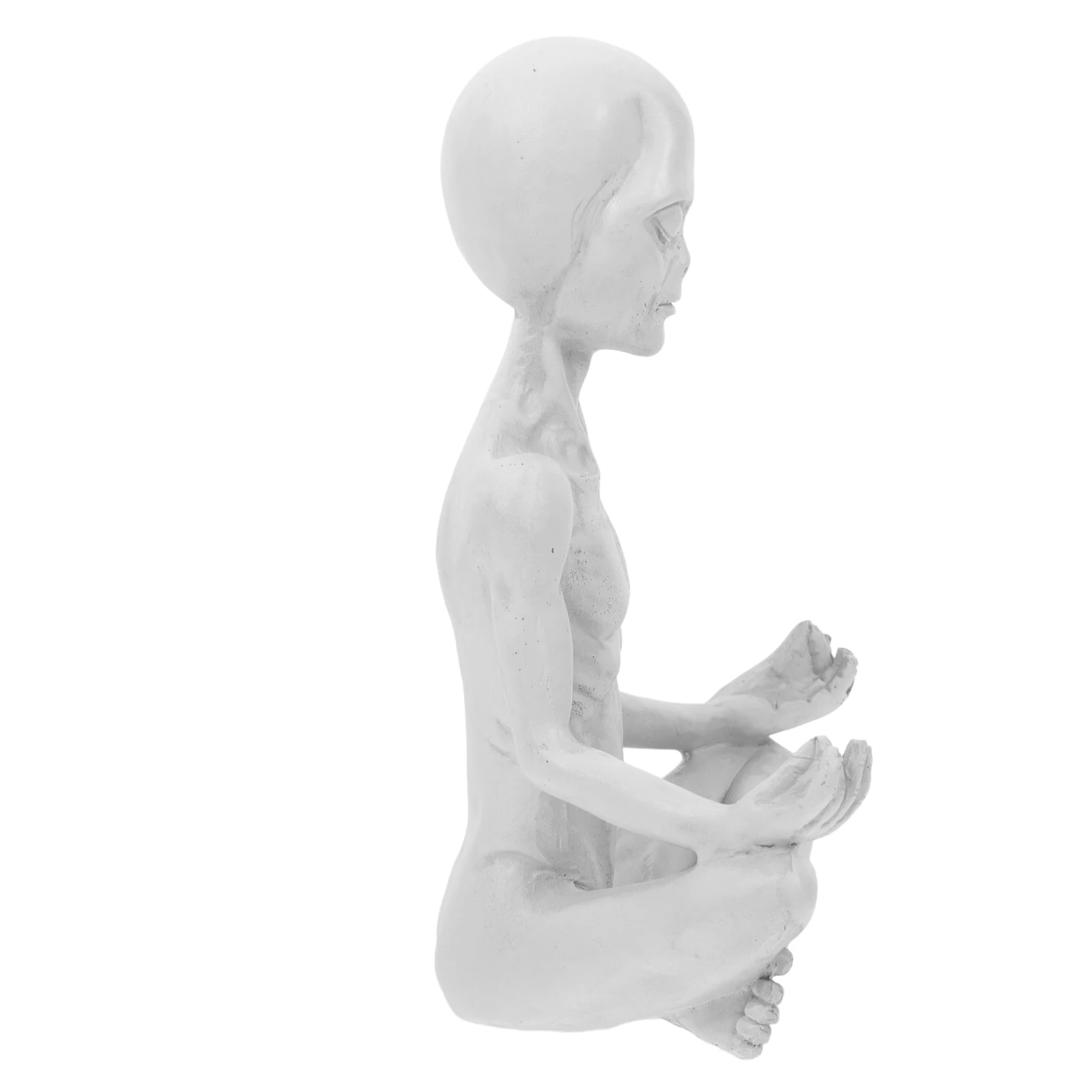 

Alien Statue Resin Sculpture Garden Lawn naments Outdoor Decoration Unique Eye catching Yoga Mediation Figurine
