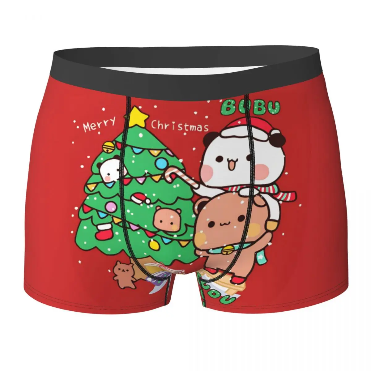 

Bubu и Dudu Merry Christmas Tree Santa, нижнее белье, дышащие трусы-боксеры с принтом, короткие 3D чехлы, мужские трусы больших размеров