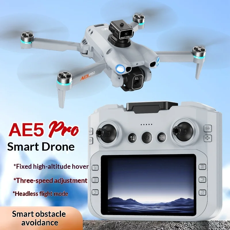 AE5Pro Drone Quadcopter Smart Obstacle Avoidance Hd Camera Electric Adjustment Screen Control Optical Flow Hover Headless Mode