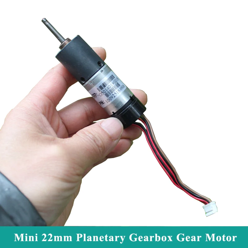 Mini 22MM przekładnia planetarna motoreduktor DC 5V 6V 9V 12V 86RPM niska prędkość duży moment obrotowy mikro silnik redukcyjny czujnik halla Robot