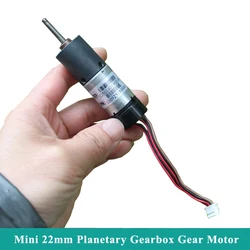 Mini 22MM przekładnia planetarna motoreduktor DC 5V 6V 9V 12V 86RPM niska prędkość duży moment obrotowy mikro silnik redukcyjny czujnik halla Robot DIY