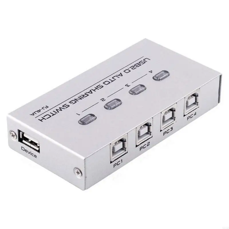 A52B USB2.0 Switcher 2/4 Port Sharing Switcher USB Switcher with 2/4 USB2.0 Ports USB Cable for Printers Keyboards Drives