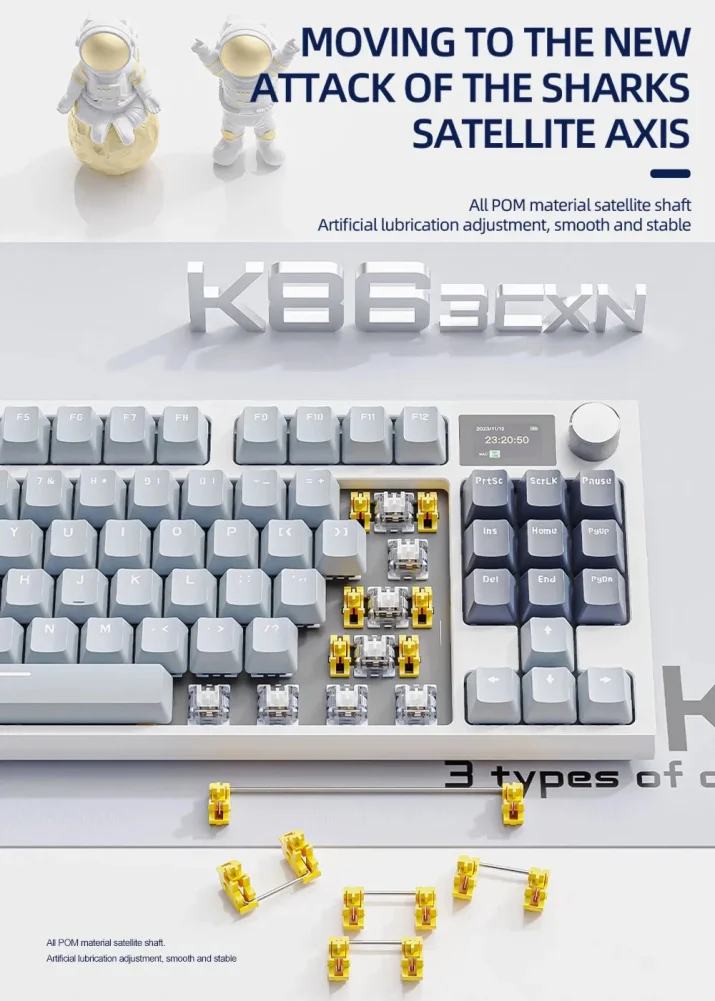 

K86 Gaming Keyboard 87 Keys Mechanical Wired / Wireless Computer Keyboard With Colorful Backlight Keyboard For Laptop PC Tablet