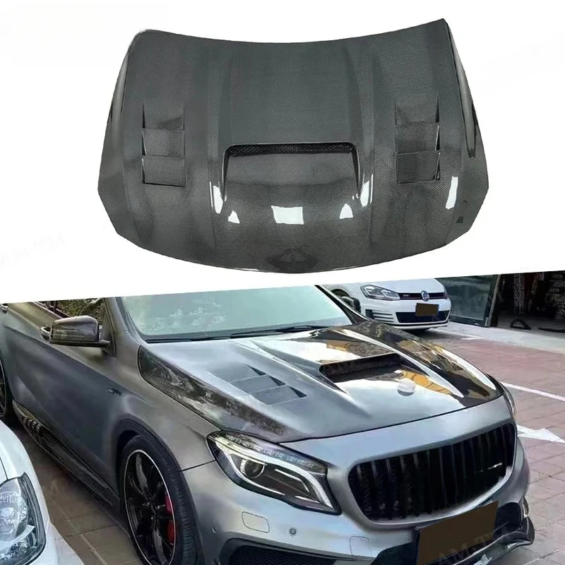

Top quality Real Fiber Front Bonnet Engine For 2014-2017 GLA45 W176 Hood Cover Auto Part Carbon Bonnets