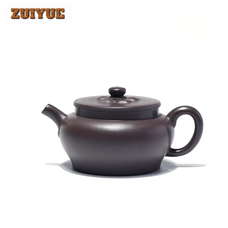 

220ml- Retro Yixing Purple Clay Teapot Handmade Ruyi Pot Raw Ore Azure Mud Kettle With Filter Chinese Zisha Tea Set Cha Supplies