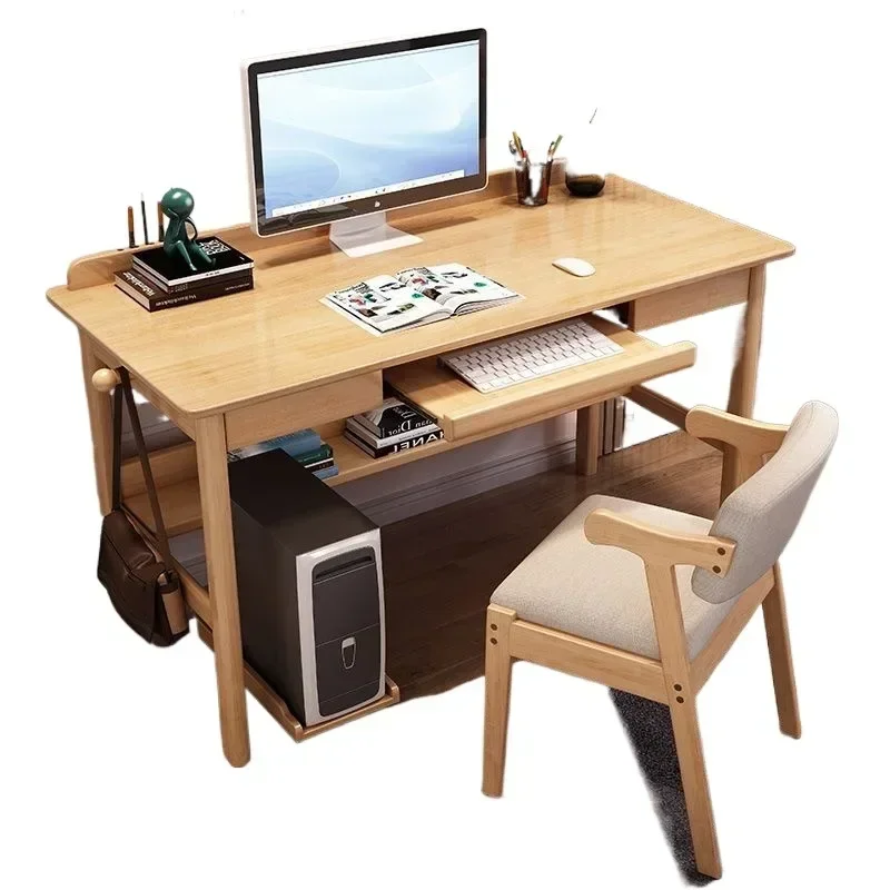 Solid wood desk, simple home, middle school students, Nordic, study writing desk, log desk