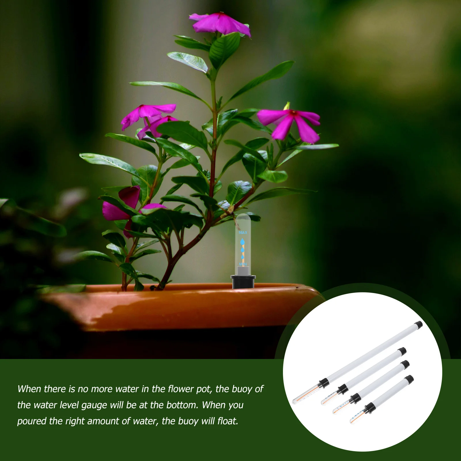 

4Pcs Professional Water Level Scale Gauge Easy to Use Buoy for Flower Pots and Grass Basins Water Level Reminder