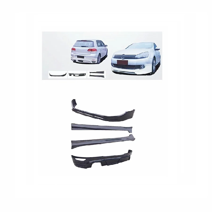 

High Quality PP Front Lip Side Skirts Rear Diffuser For VW Golf 6 Upgrade Volkswagen Golf 6 gti Style Body Kit