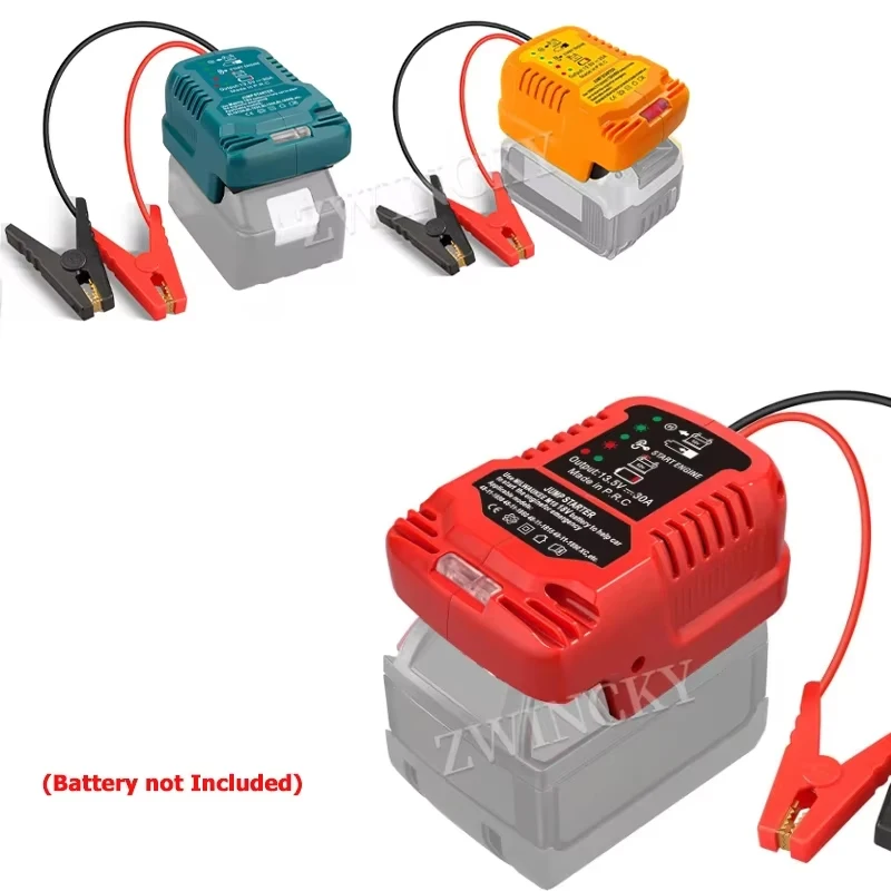 Adaptador de Partida de Emergência para Baterias 18V Makita/Milwaukee/Dewalt/EINHEL – Cabo Auxiliar para Partida de Carros
