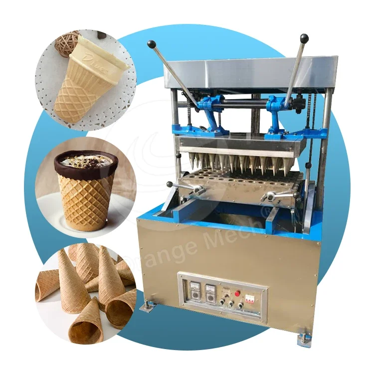 Biscuit Waffle Cone Maker Automatic Edible Coffee Tea Cup Make Ice Cream Pizza Machine Set