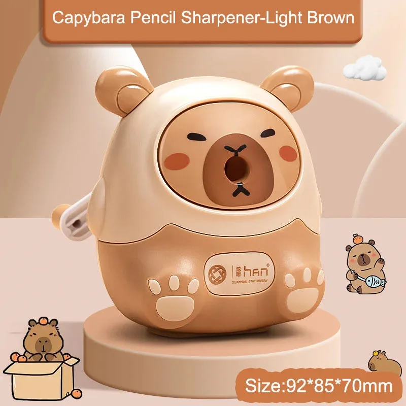 Hand cranked Cartoon Capybara Pencil Sharpener Automatic Lead feeding Anti sticking Mechanical Tool Ideal for Students