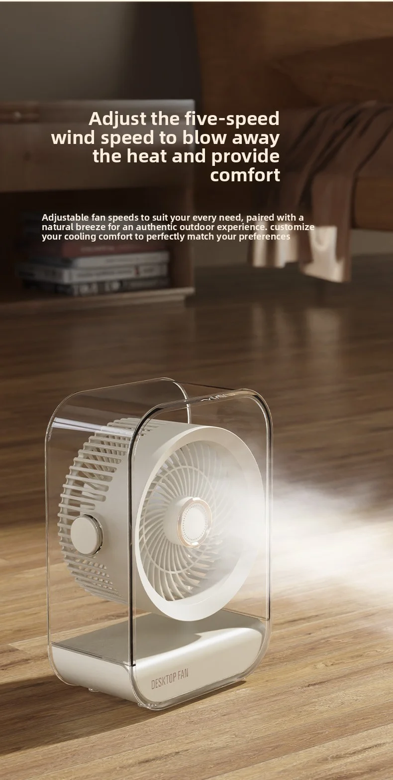 Ventilateur de bureau portable multifonction avec veilleuse led_voghion.com
