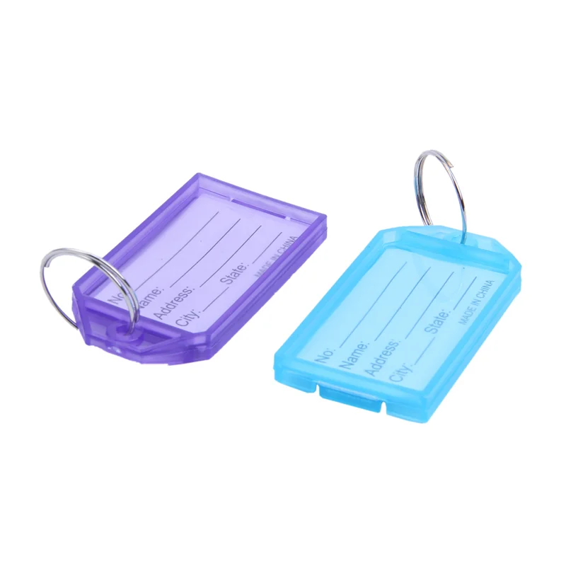 

50Pcs Multicolor Plastic Key ID Label Tags W 2Cm Dia Ring Keyring