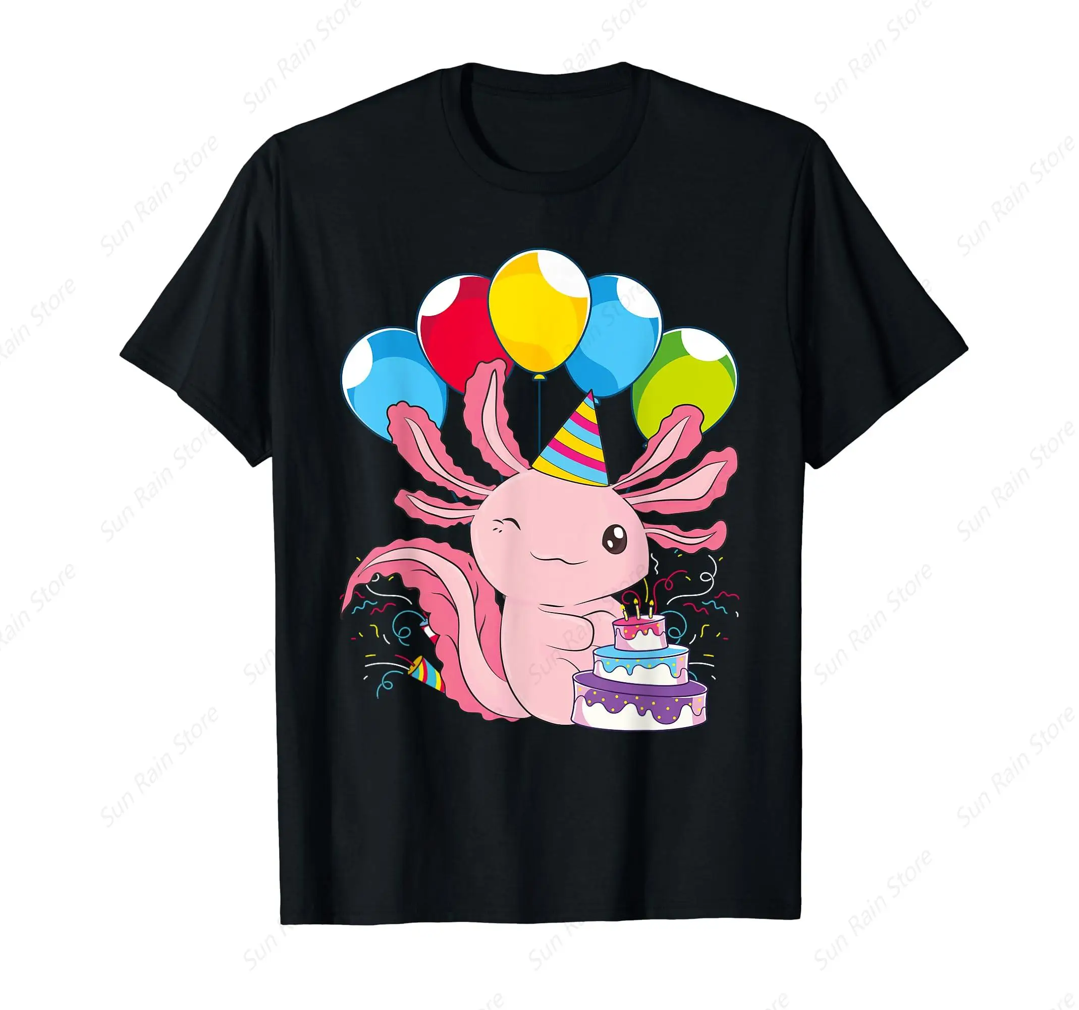 Kids Birthday Party Cake Pet Animal Amphibian Axolotl T-Shirt