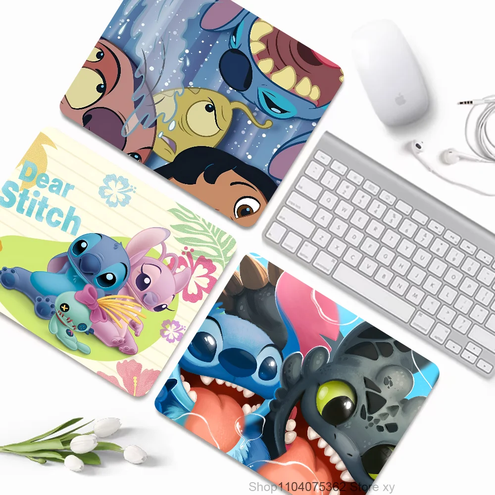 Cute Cartoon Stitch Mousepad Small LockEdge Mouse Pad For Gamers Computer Desk Pad Rectangular Anti-slip Rubber