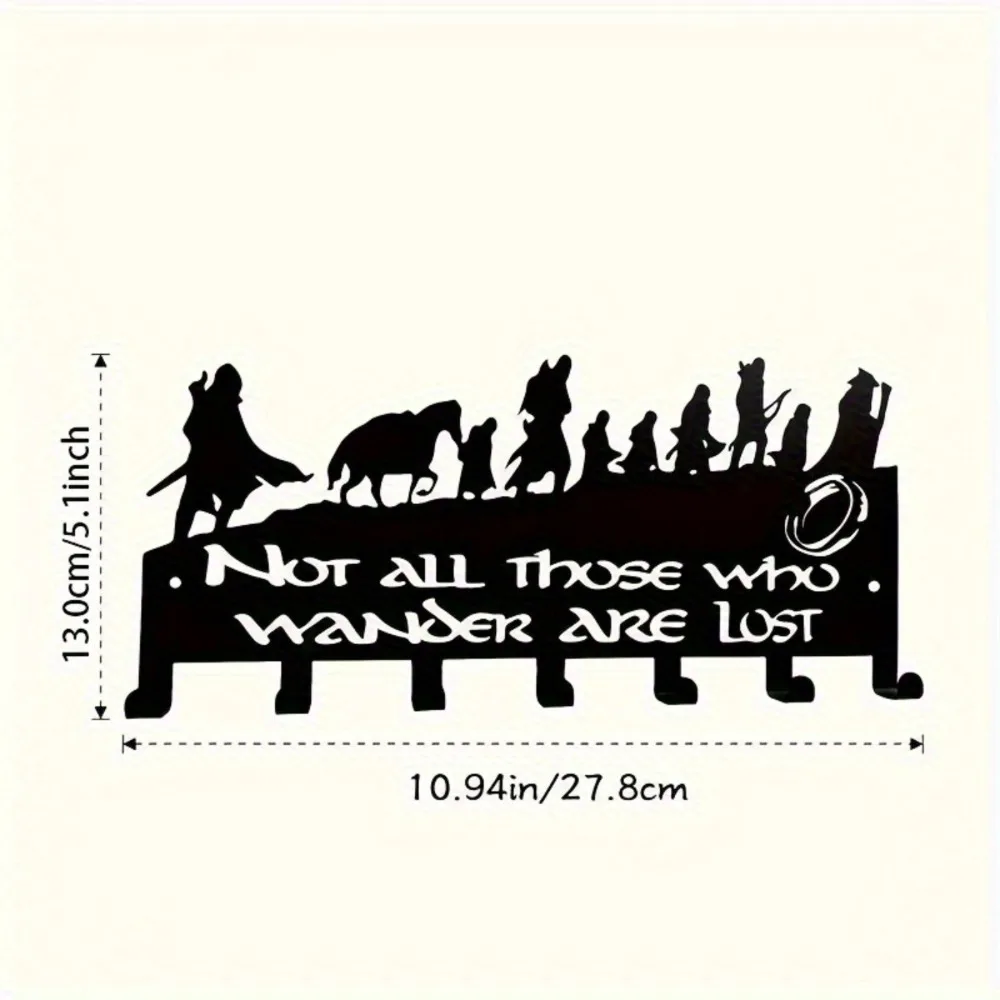 1pc 2D Flat Inspirational Metal Wall Art with Hooks 
