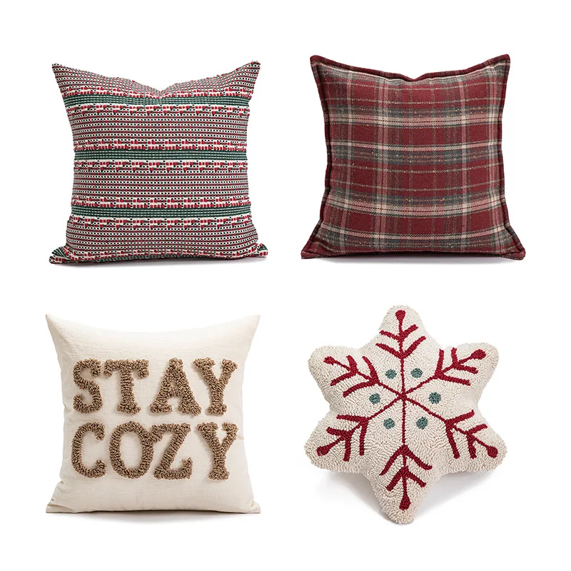 Рождественский чехол для подушки, современная новинка, плюшевая наволочка с вышивкой Санта-Клауса для праздника, домашнего декора, украшения для дивана, подарок