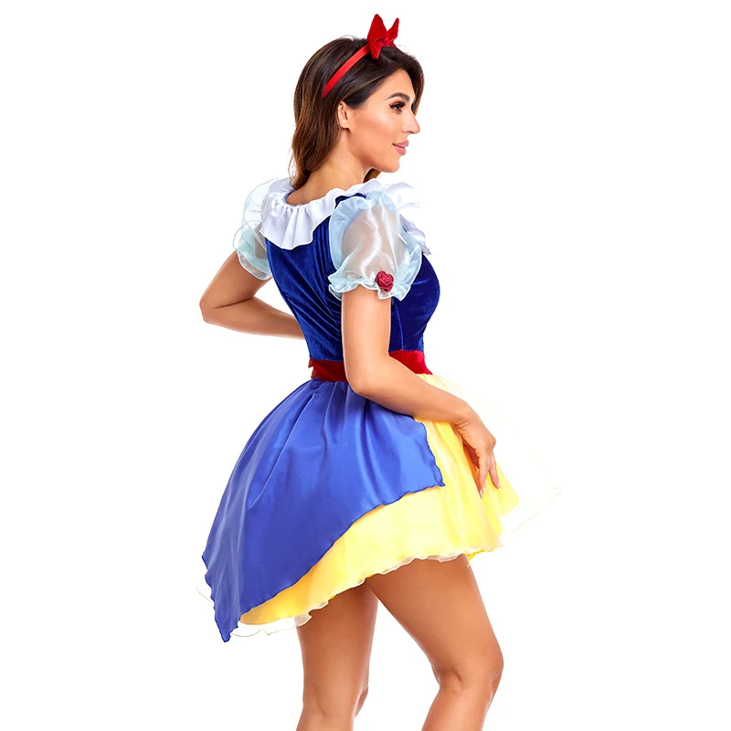 Carnival Halloween Classic Lady Beauty Princess Belle Costume Aurora Snow White Queen Spooktacular Cosplay Fancy Party Dress