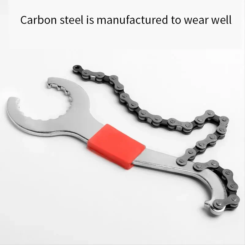 Bike Chain Whip Spanner – Flywheel & Cassette Removal Tool, Bottom Bracket Repair Wrench for Bicycle Maintenance view 3