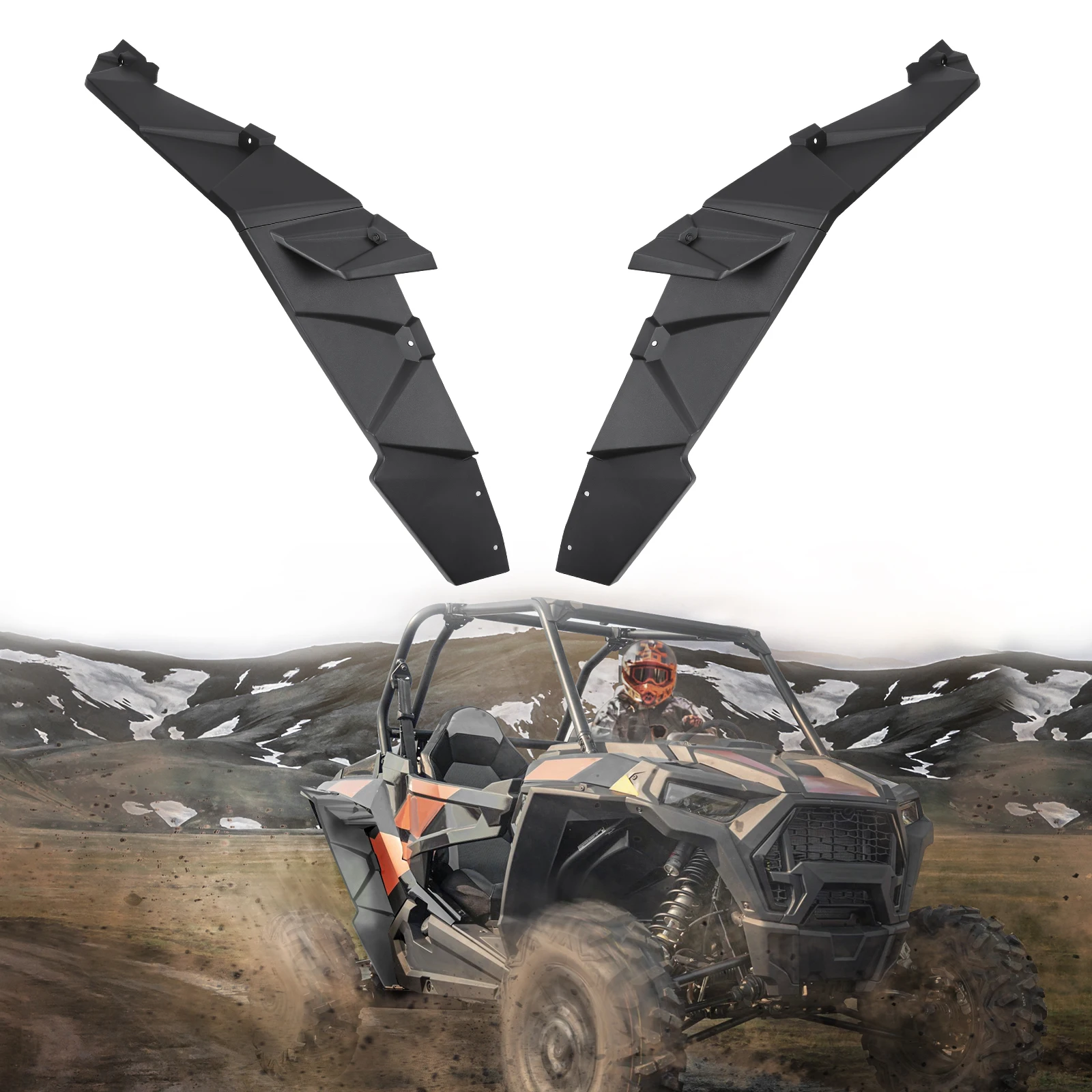 

KEMIMOTO UTV Wider Rear Fender Flares Compatible with Polaris RZR XP 1000 / RZR XP 4 1000 2014-2023 Extended Full Mud Guards