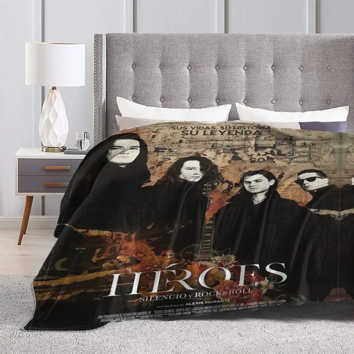 Heroes Del Silencio Warm Soft Blanket Spanish Rock Band Picnic Bedding Throws Winter Design Flannel Bedspread Sofa Bed Cover