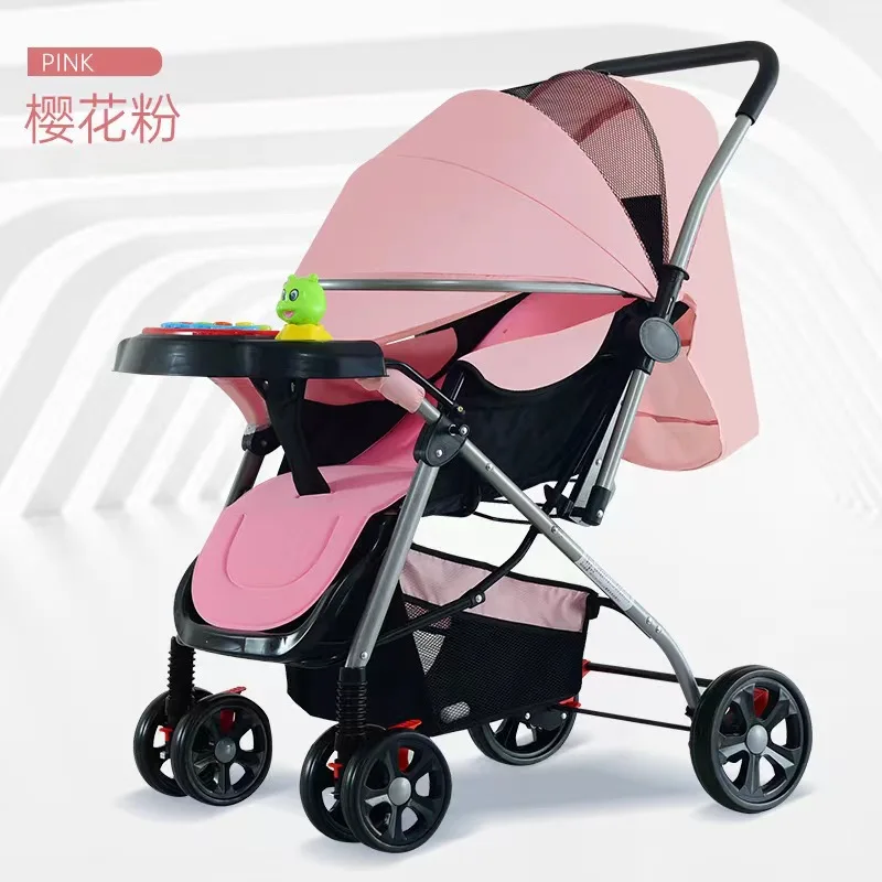 

Baby Stroller Can Sit Lie Down Fold Change Direction Shock Absorption Large Sleeping Basket Lightweight Four-wheel Stroller