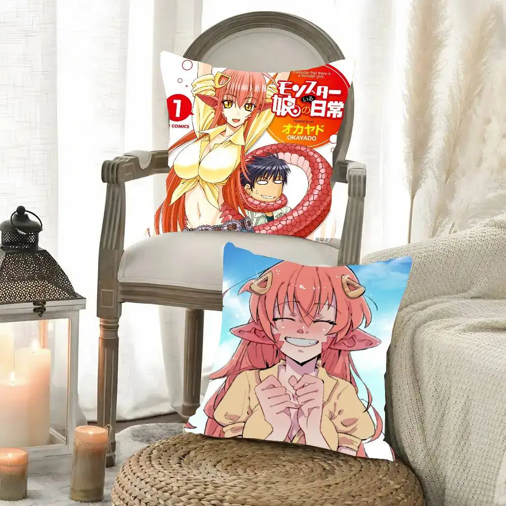 Anime M-Monster Musume Pillow Case Fashion Square Pillowcase Bedroom Sofa Room Ins Decoration Leisure
