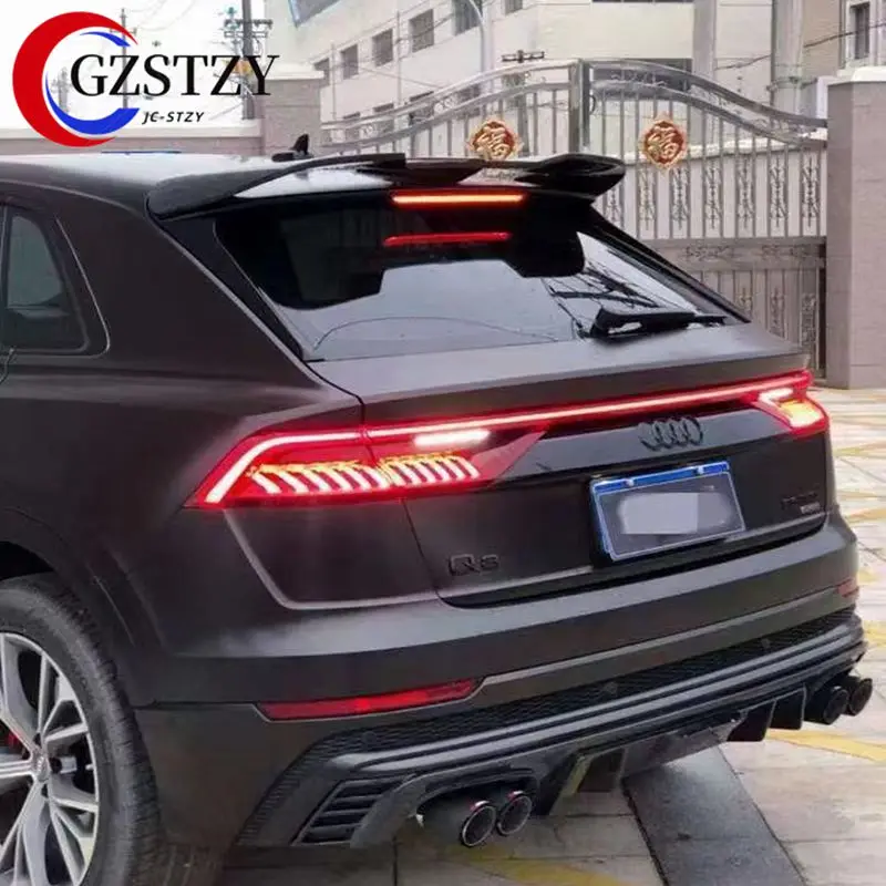 Rear Trunk Roof Spoiler Lip Wing For Audi Q8 SQ8 2019-2022 4 Door SUV Carbon Fiber Car Tailgate Flap Tail Window Upper Splitter