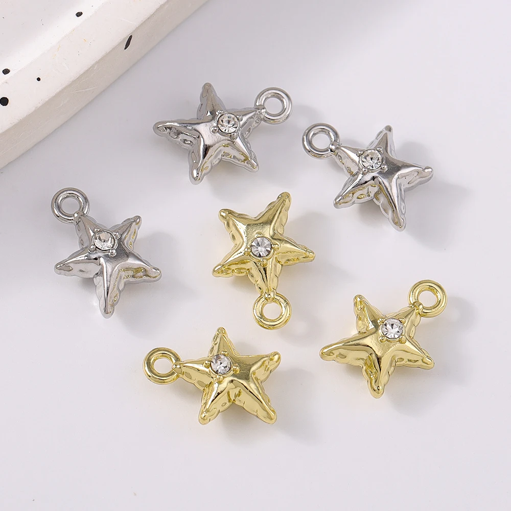 

5pcs Cute Alloy Rhinestone Pendants Charms for Jewelry Making DIY Earrings Bracelet Necklace Accessories