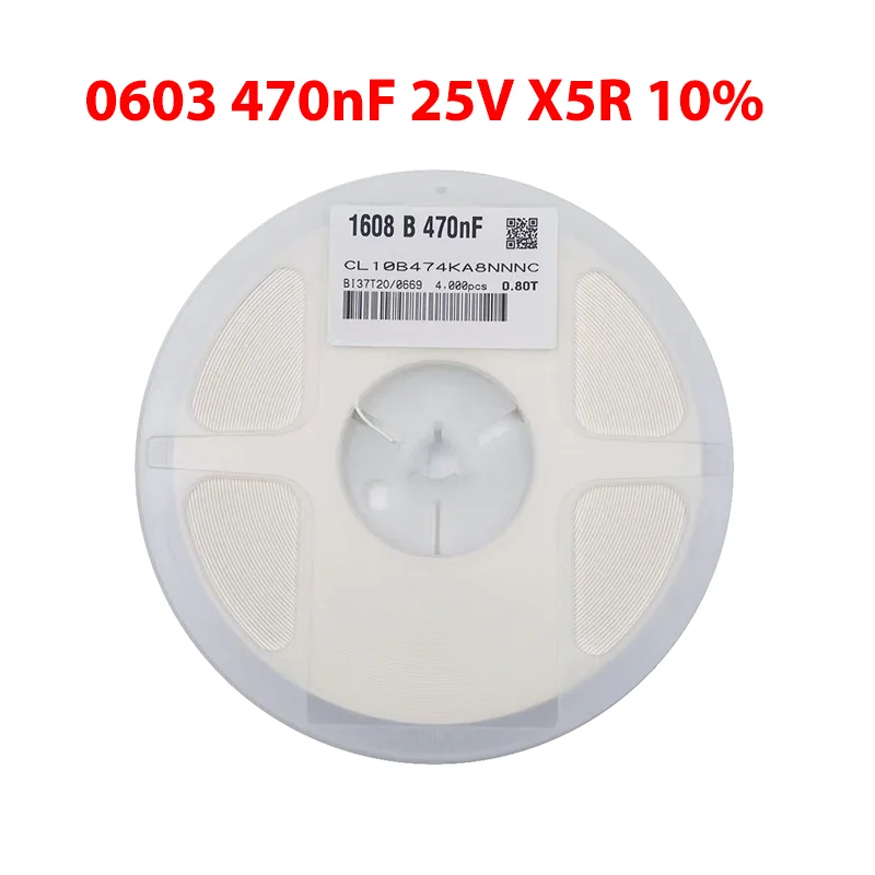 

0603 470nF 25V X5R 10%,CL10B474KA8NNNC,4000 PCS,SMD Capacitor