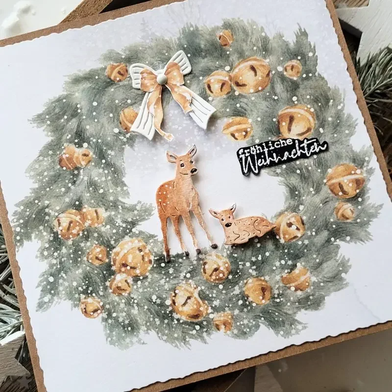 قوالب تقطيع معدنية حرفية من Mmao قالب تزيين غزال قصاصات ورقية كرافت قالب سكين شفرة استنسل لكمة