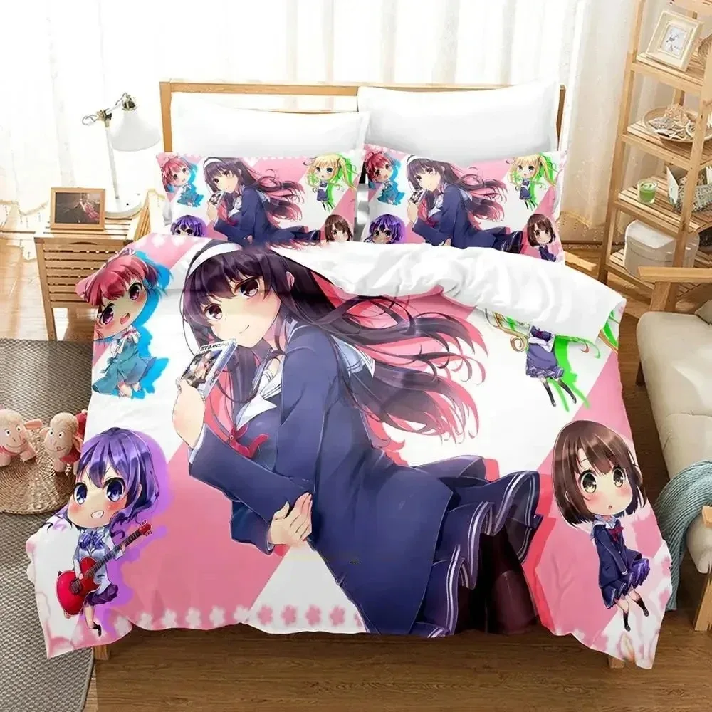 3D Anime Saekano Bedding Set Duvet Cover Bed Set Quilt Cover Pillowcase Comforter king Queen Size Boys Adult Bedding Set