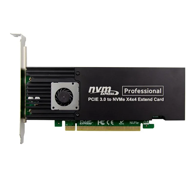 데스크탑 SSD 서버 확장 전시 카드, 3.0PCI-E16X, 4 포트 * 4 채널 M.2 NVMe, ASM2824