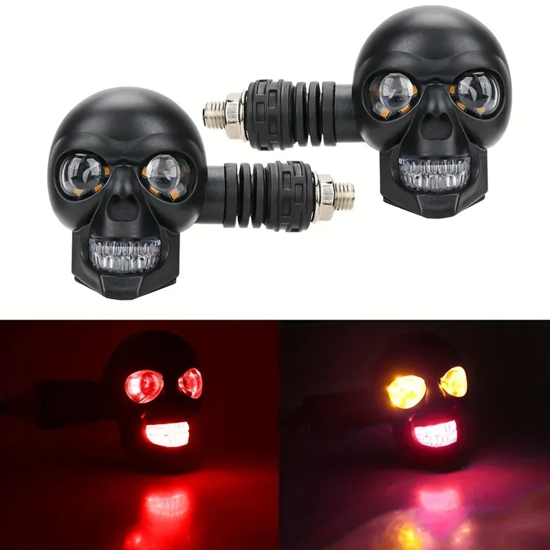 Skeleton Motorcycle Assist Lights External Lights Modified LED Searchlight i/ Low Light White and Yellow General Driving Lights