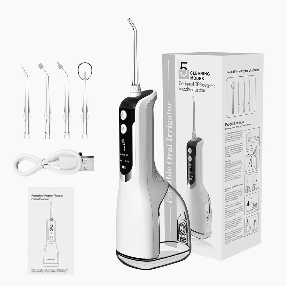 

Water Dental Flosser Cordless for Teeth Cleaning,5 Modes Oral Irrigator 330ML Braces Flossers Cleaner Rechargeable Portable IPX7