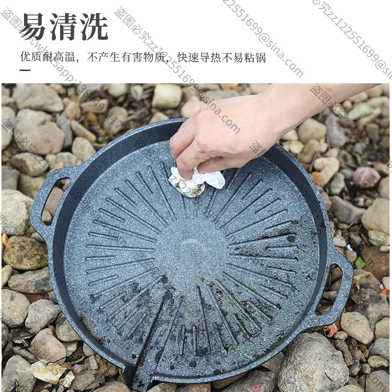 Suitable for Outdoor Baking PanCamping, Portable Cassette Oven Picnic Barbecue Pan, Non-stick Round FryingPan
