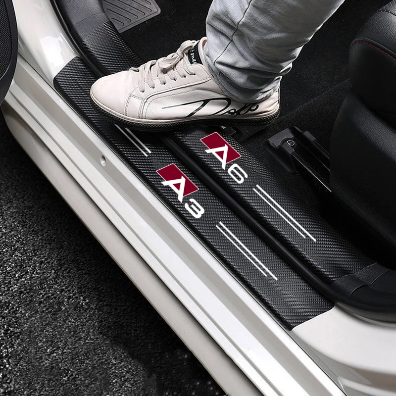 Striscia protettiva automatica del bagagliaio dell\'autoadesivo della soglia della portiera dell\'auto in fibra di carbonio per audi sport RS A1 A3 A4