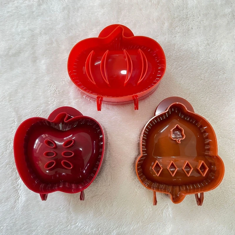 

Set of 3 Hallowee Pumpking-Pie Decoration Wraper Dough Stamp Cutter Durable Use