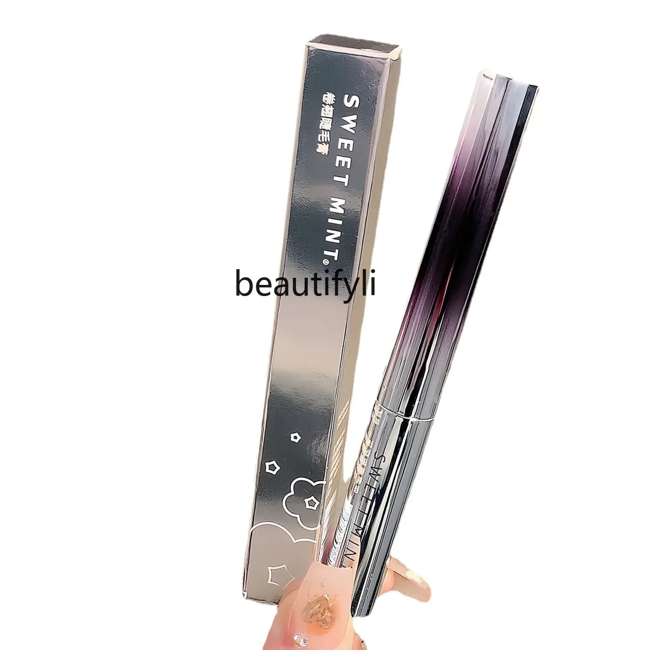 

Small silver tube mascara styling waterproof dense slender curled fine brush head lasting non-smudging