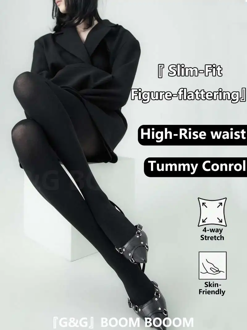 سراويل ضيقة شبه شفافة عالية الخصر وقابلة للتمدد للغاية، لباس ضيق دافئ لخريف وشتاء - مناسبة للاحتفالات والرياضة والعمل