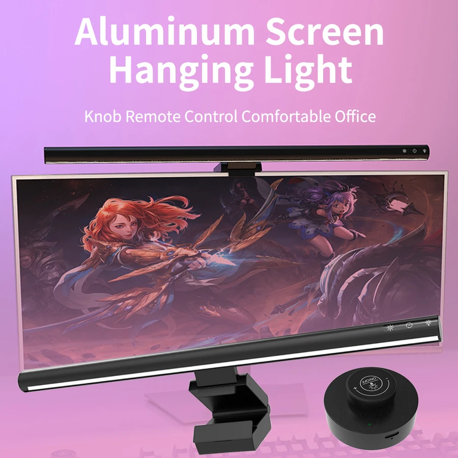 

Алюминиевый подвесной светильник для экрана компьютера 42 см с регулируемой яркостью и пультом дистанционного управления Идеально подходит для живых игр и учебы чтения