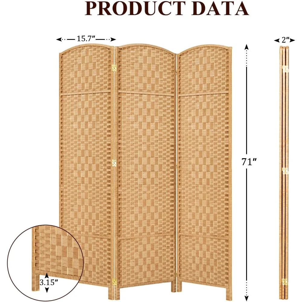 شاشات الخصوصية القابلة للطي - 3 فواصل لغرف الألواح للمساحات الطويلة مقاس 16 بوصة، وأقسام حائط مؤقتة بطول 6 أقدام لفصل المساحة