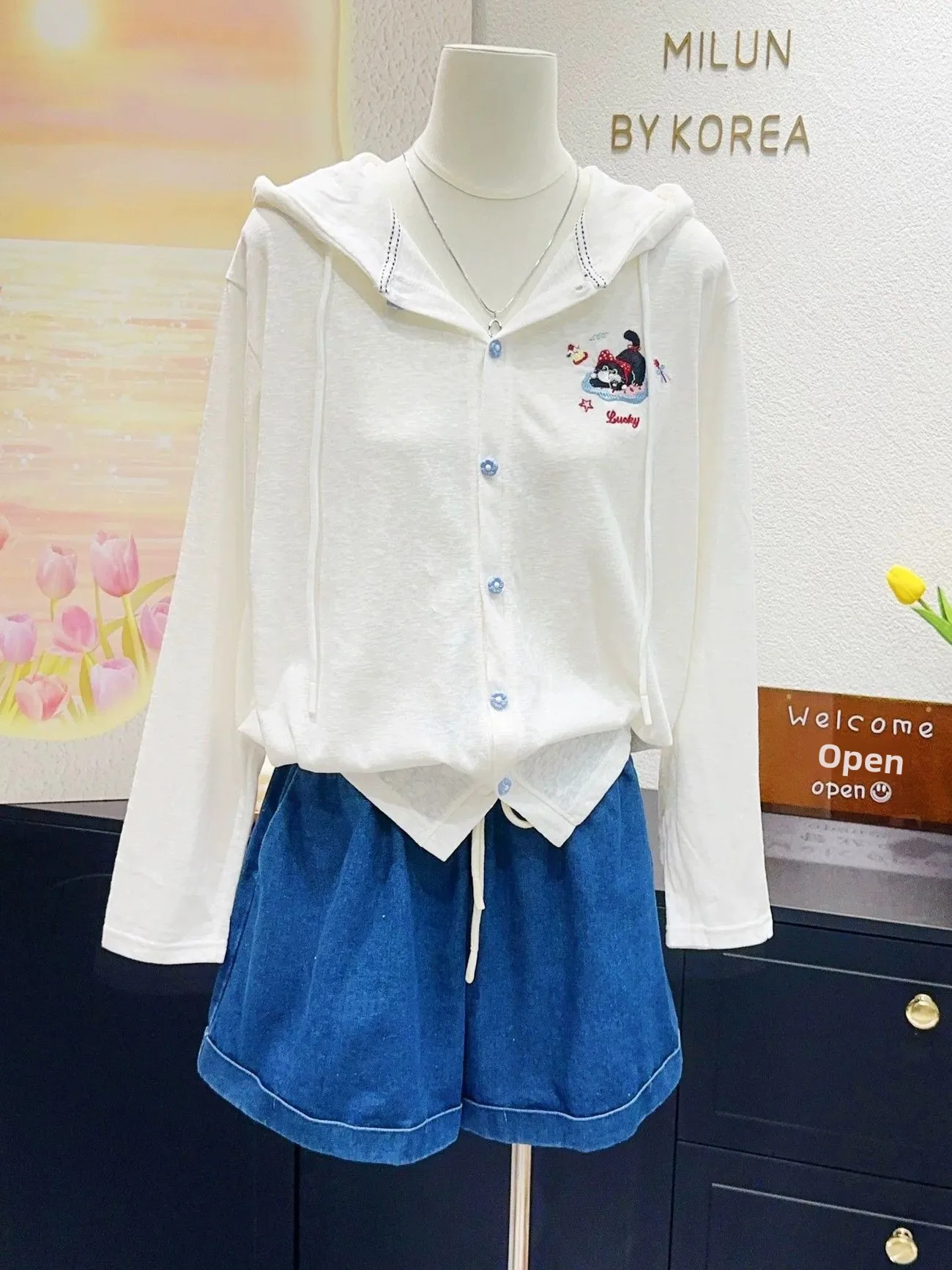 Women's Hooded Open Cardigan Sun Protection Light Thin Loose Casual Ice Silk Breathable Outerwear Autumn Season Fashionable